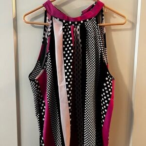 Stylish Pink and Black Polka Dot Women's Top